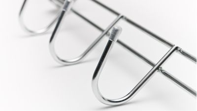 18" Wire Shelf Sidebar with 4 Hooks