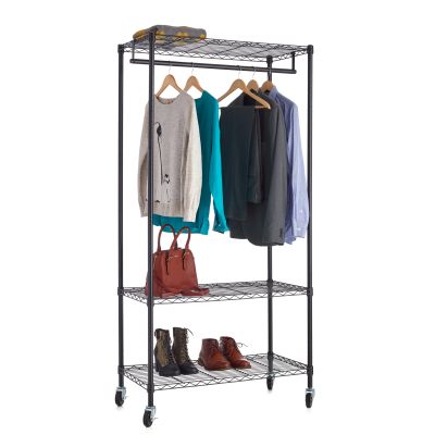 Clothes hanging bar for wire rack shop