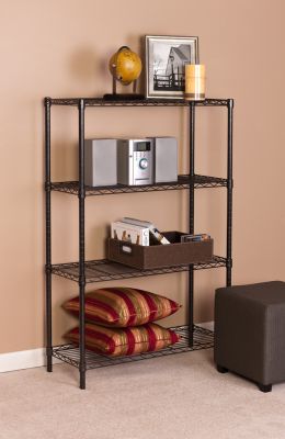 B35B-1: 4 Tier Multi-Purpose Wire Storage Rack [7/8" diameter 1.0mm]- Black